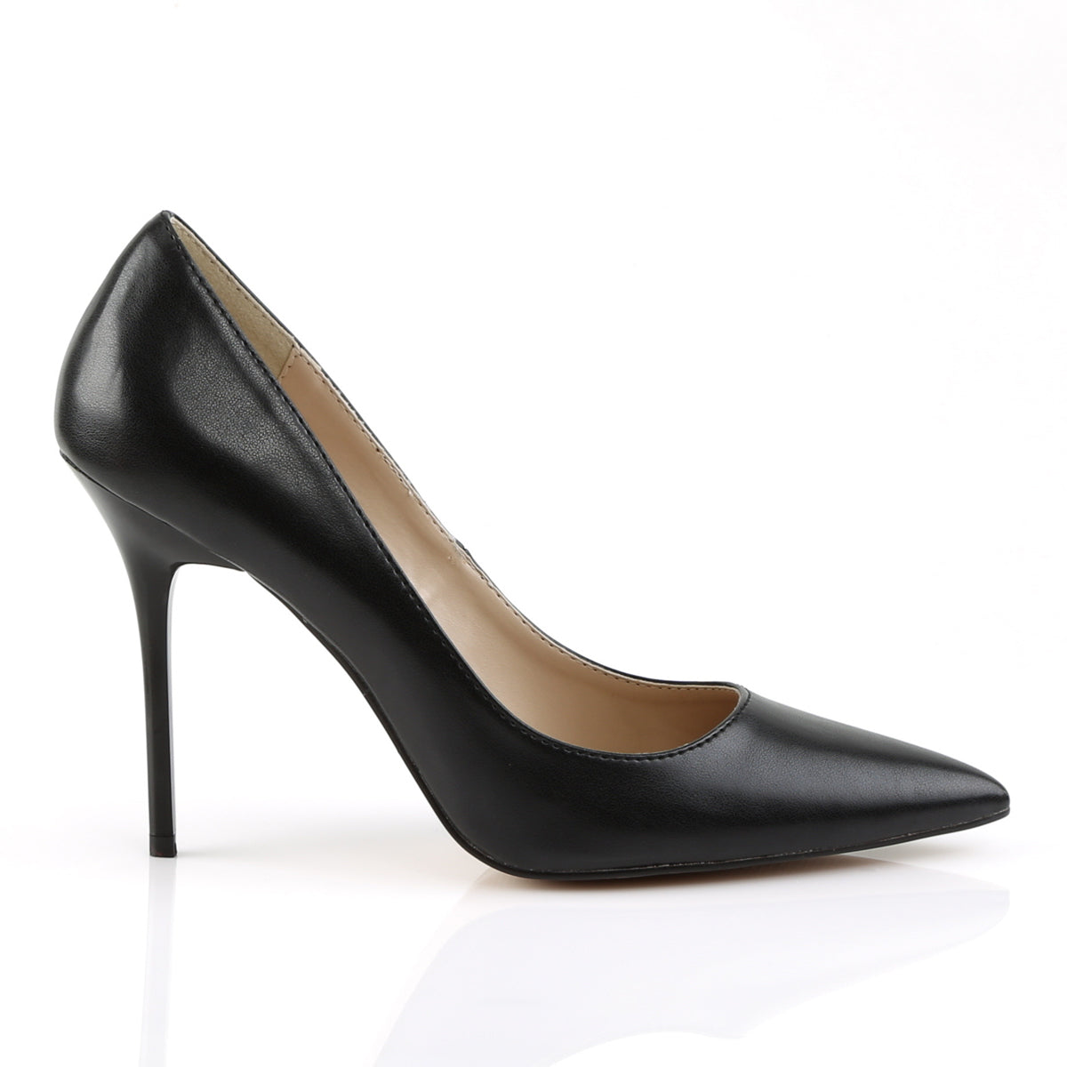 CLASSIQUE-20 Pleaser Black Kid Pu Single Sole Shoes (Sexy Shoes)