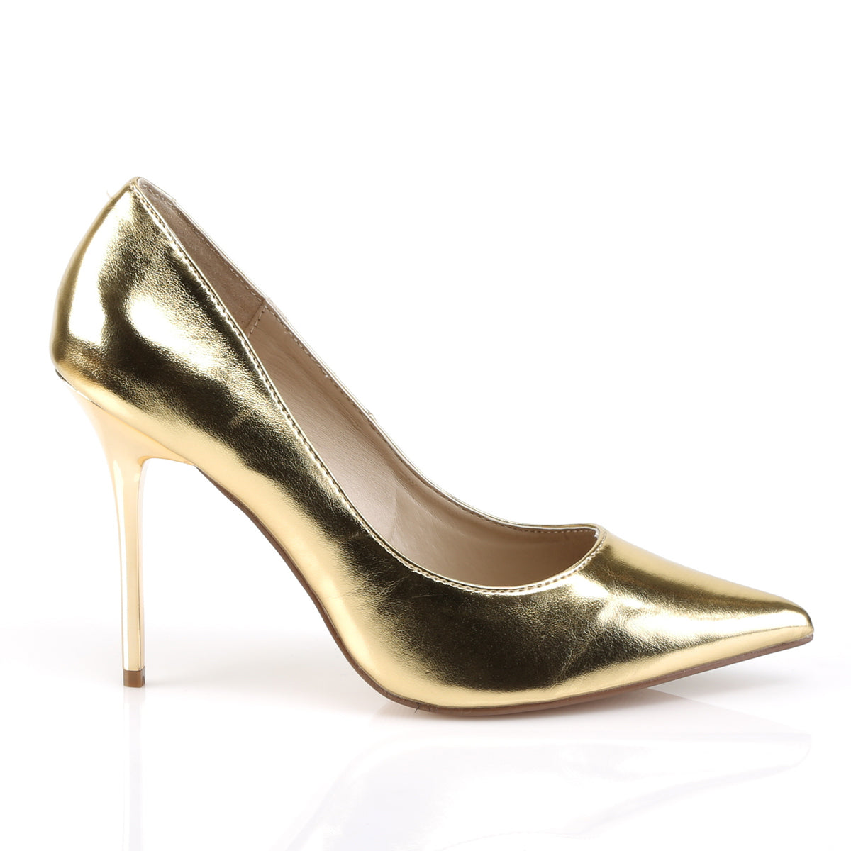 CLASSIQUE-20 Pleaser Gold Met Pu Single Sole Shoes (Sexy Shoes)