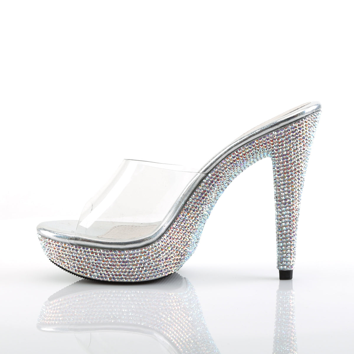 COCKTAIL-501DM Fabulicious Clear/Silver Multi Rhinestones Shoes (Sexy Shoes)