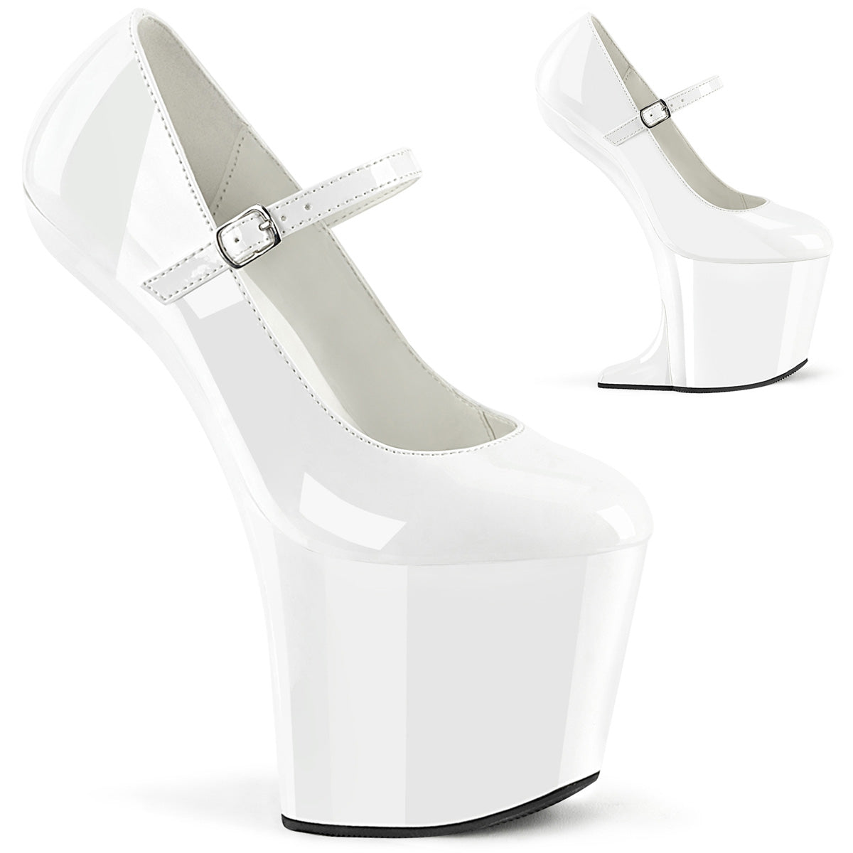 CRAZE-880 Pleaser White Patent/White Platform Shoes (Sexy Shoes)