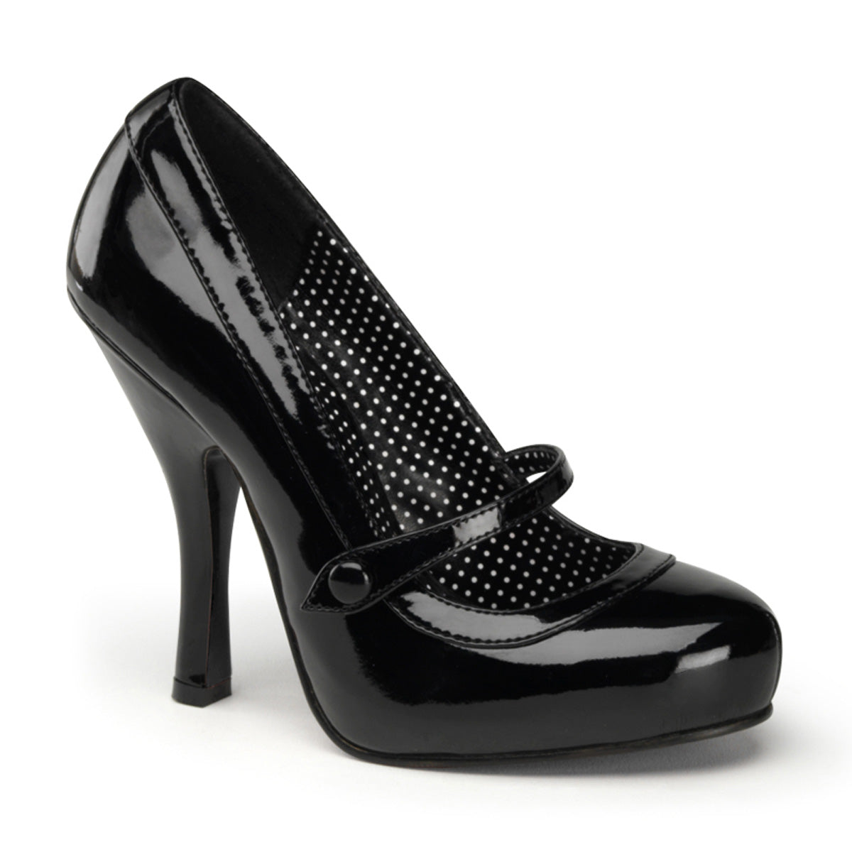 CUTIEPIE-02 Retro Glamour Pin Up Couture Platforms Blk Pat