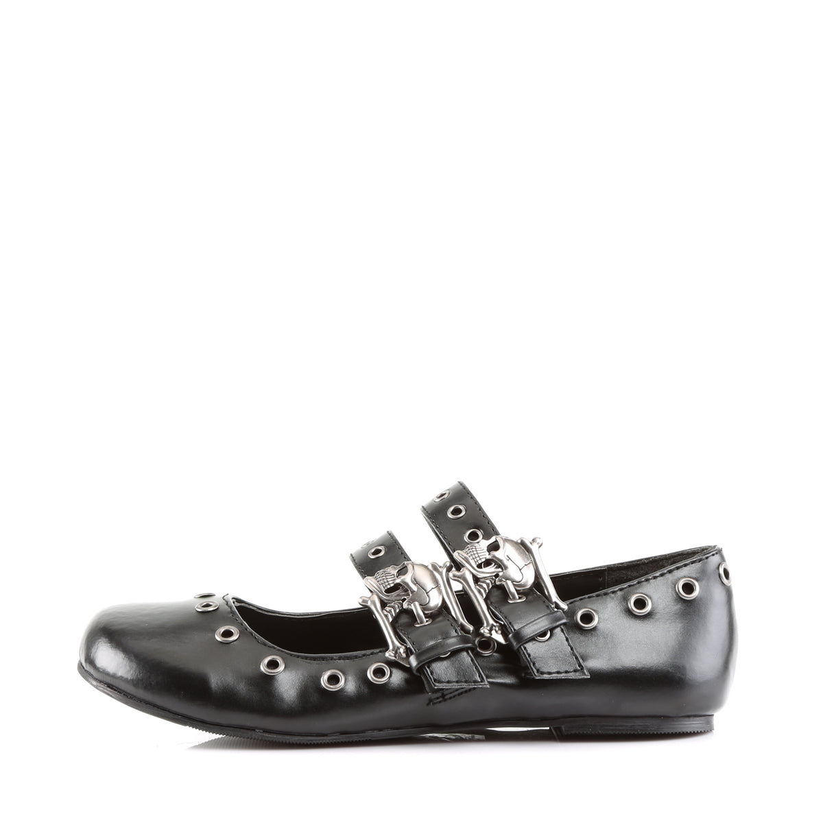 DAISY-03 Demonia Black Vegan Leather Women's Flats (Sexy Shoes)