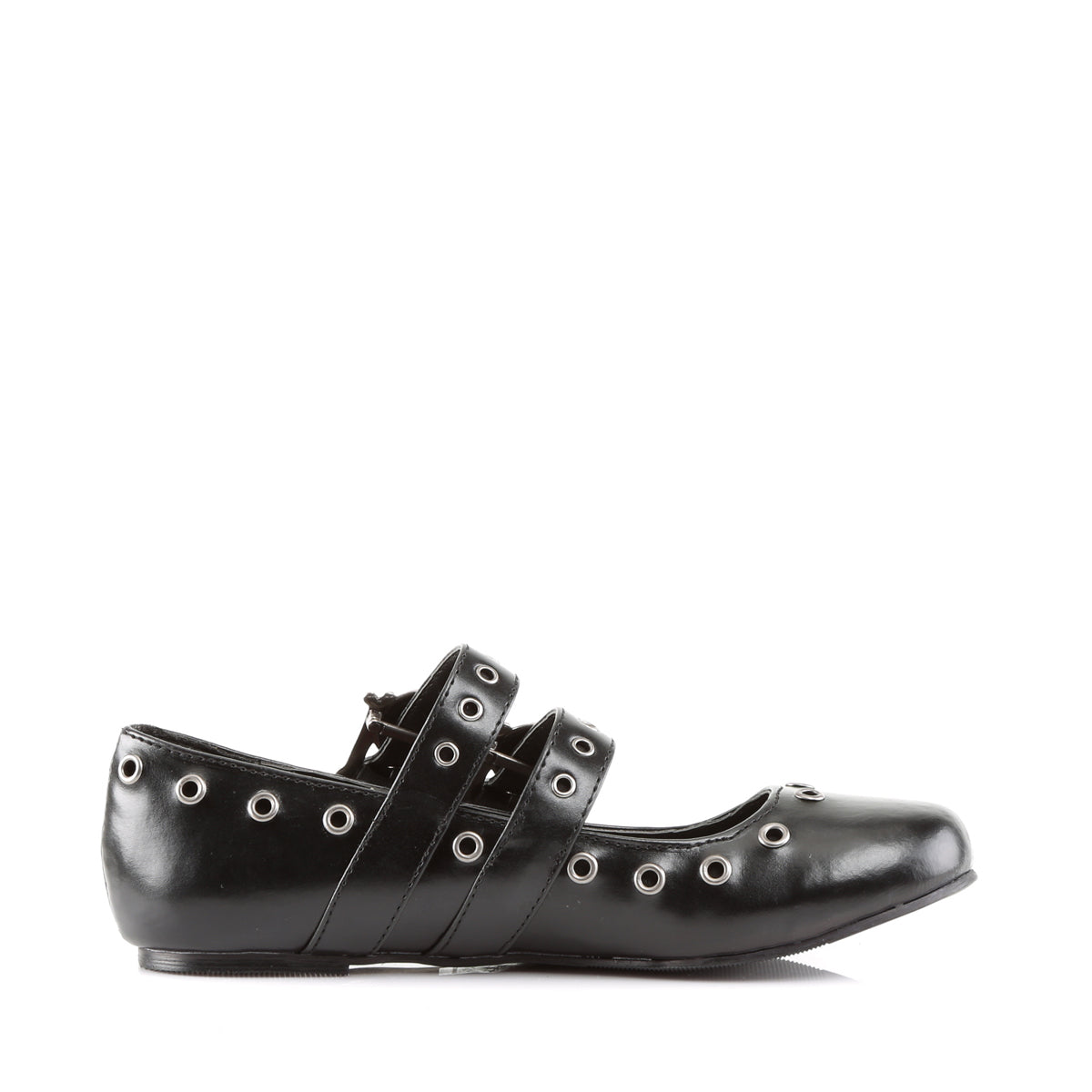 DAISY-03 Demonia Black Vegan Leather Women's Flats (Sexy Shoes)