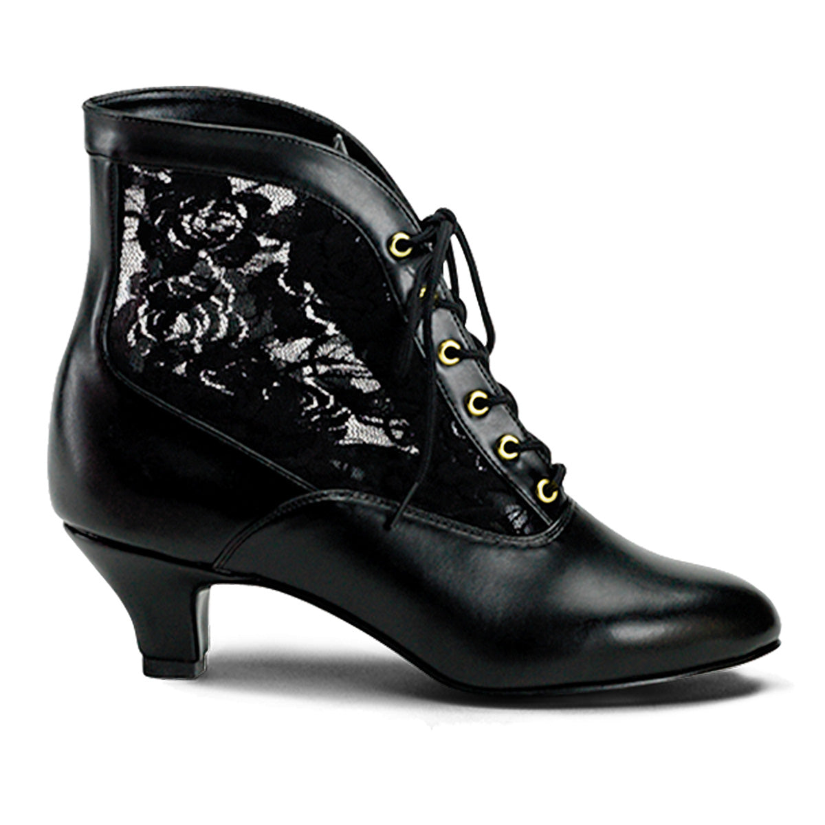 DAME-05 Fancy Dress Costume Funtasma Women's Boots Blk Pu-Lace