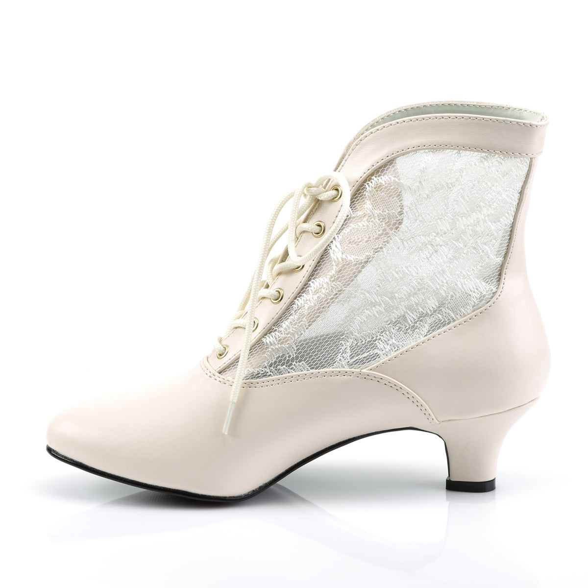 DAME-05 Funtasma Ivory Pu-Lace Women's Boots (Fancy Dress Costume Shoes)