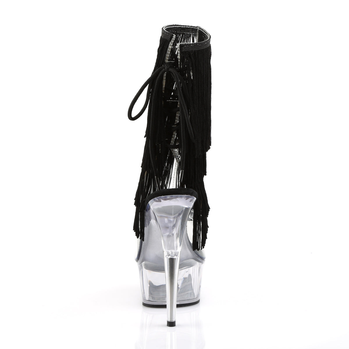 DELIGHT-1017TF Pleaser Clear-Black/Clear Platform Shoes (Sexy Ankle Boots)