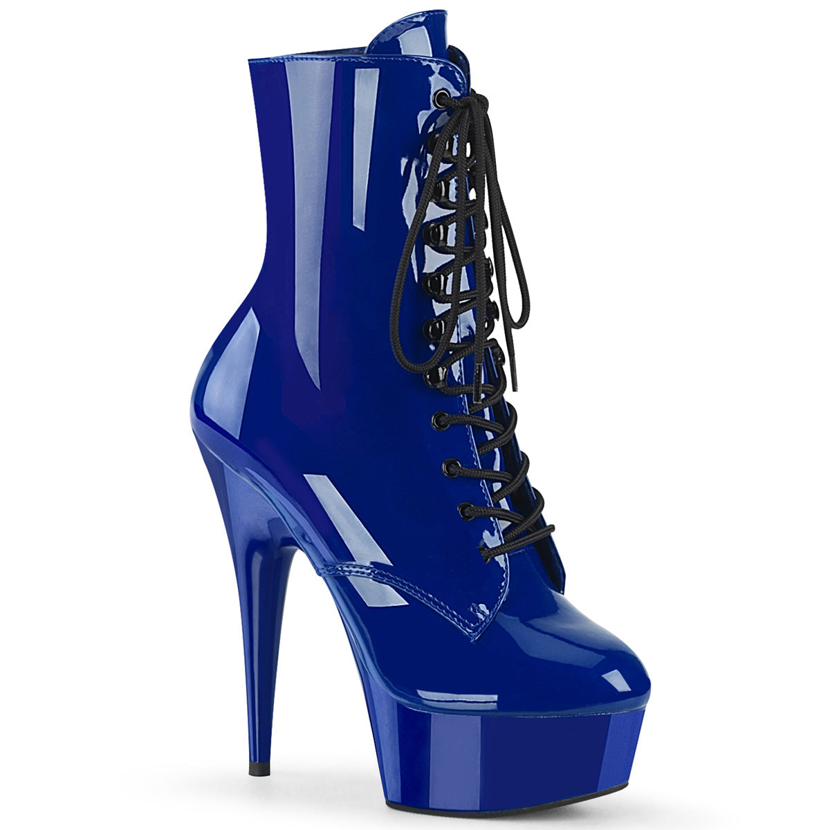 DELIGHT-1020 Strippers Heels Pleaser Platforms (Exotic Dancing) Royal Blue Pat/Royal Blue