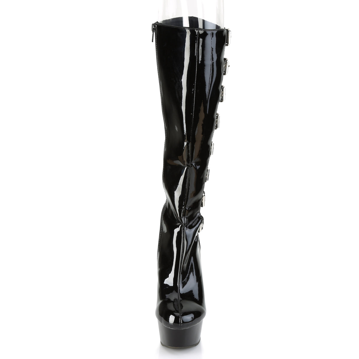 DELIGHT-2047 Pleaser Black Patent Platform Shoes (Sexy Knee High Boots)