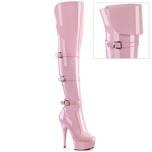 DELIGHT-3018 Pleaser B Pink Stretch Patent/B Pink Platform Shoes (Sexy Shoes)