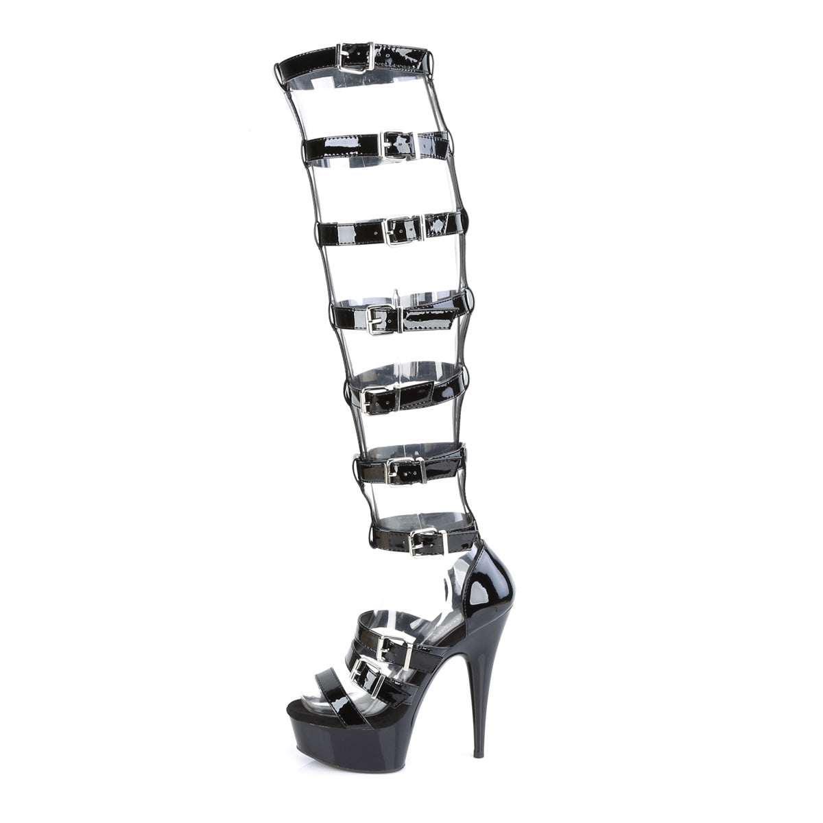 DELIGHT-600-46 Pleaser Black Patent Platform Shoes (Sexy Shoes)