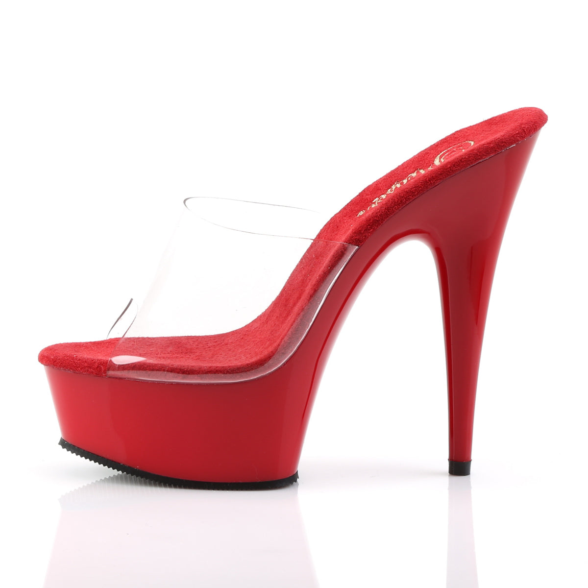 DELIGHT-601 Pleaser Clear/Red Platform Shoes (Sexy Shoes)