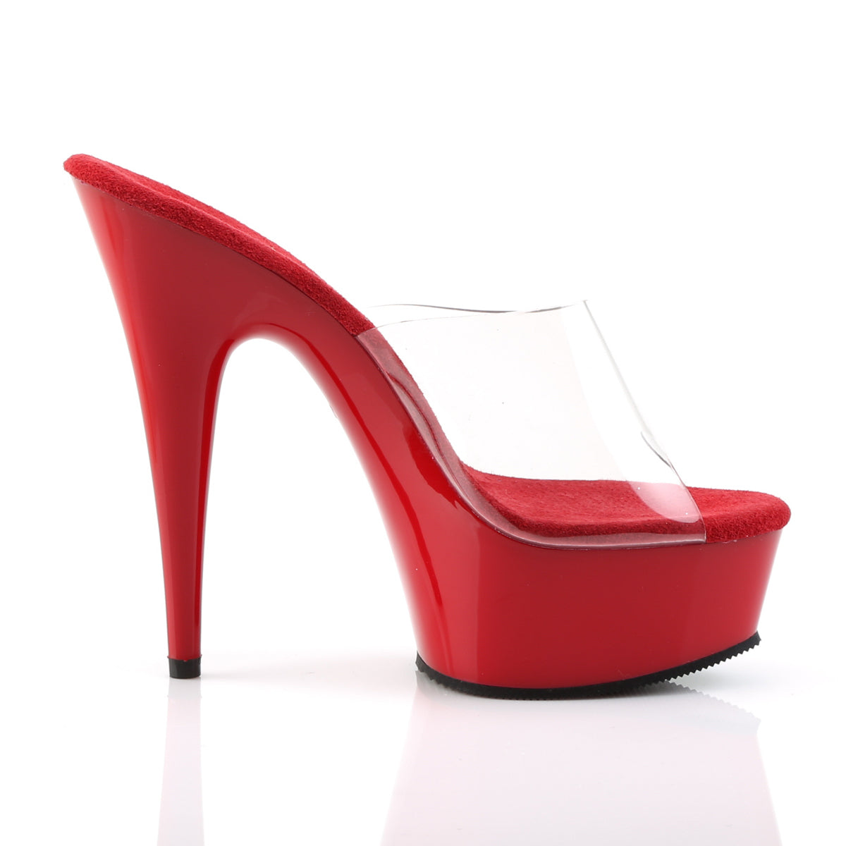 DELIGHT-601 Pleaser Clear/Red Platform Shoes (Sexy Shoes)