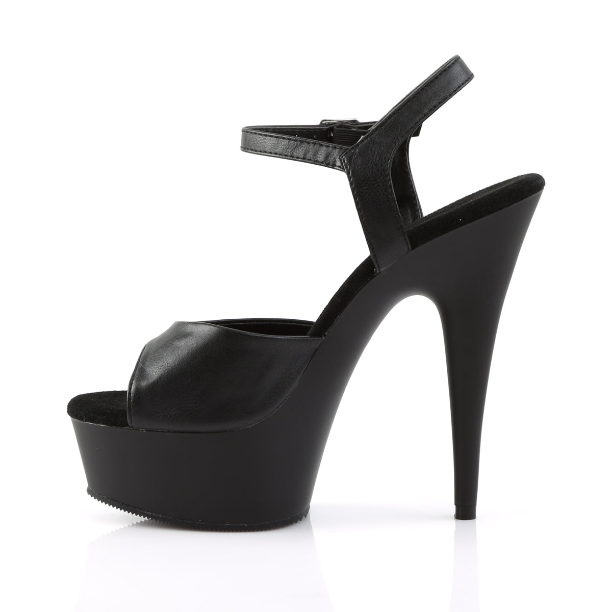 DELIGHT-609 Pleaser Black Faux Leather/Black Matte Platform Shoes (Sexy Shoes)