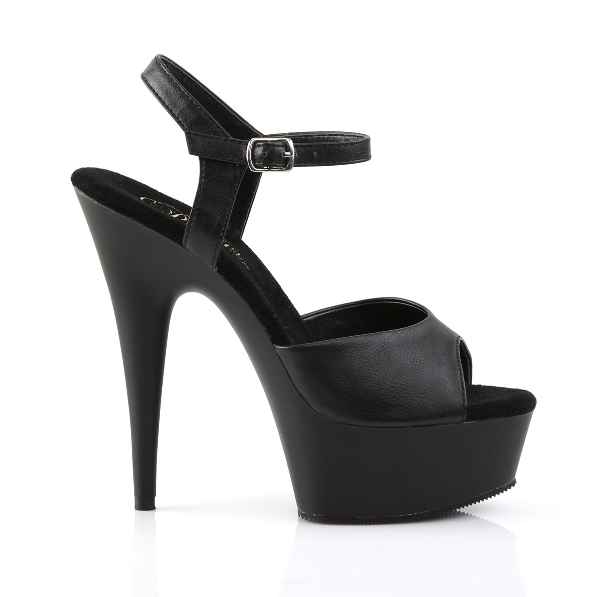 DELIGHT-609 Pleaser Black Faux Leather/Black Matte Platform Shoes (Sexy Shoes)