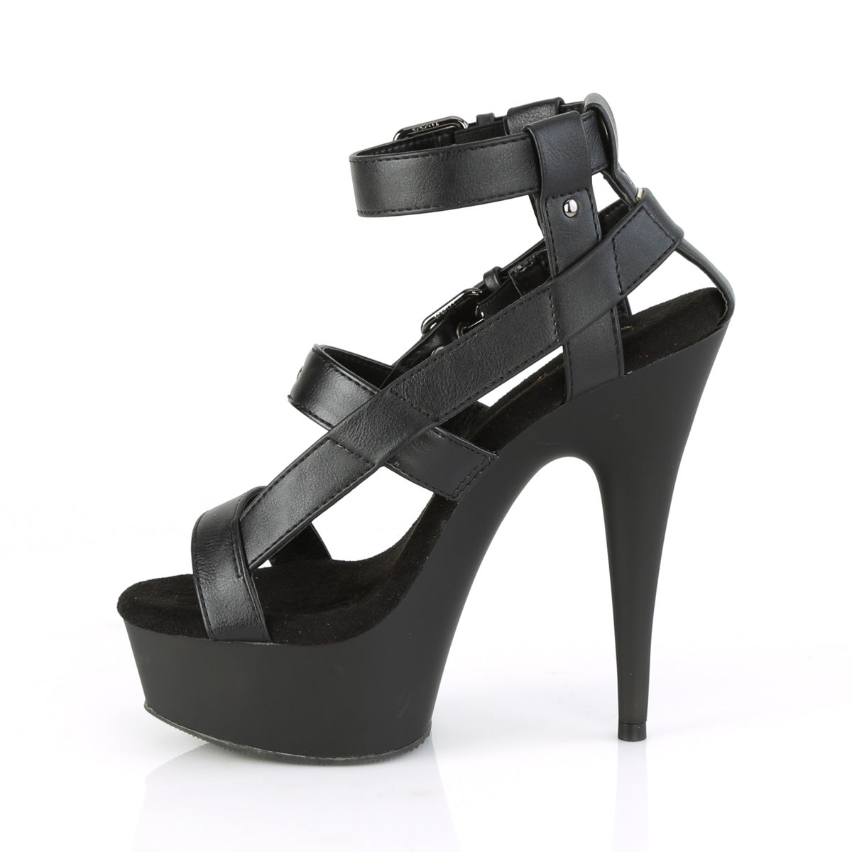 DELIGHT-637 Pleaser Black Faux Leather/Black Matte Platform Shoes (Sexy Shoes)