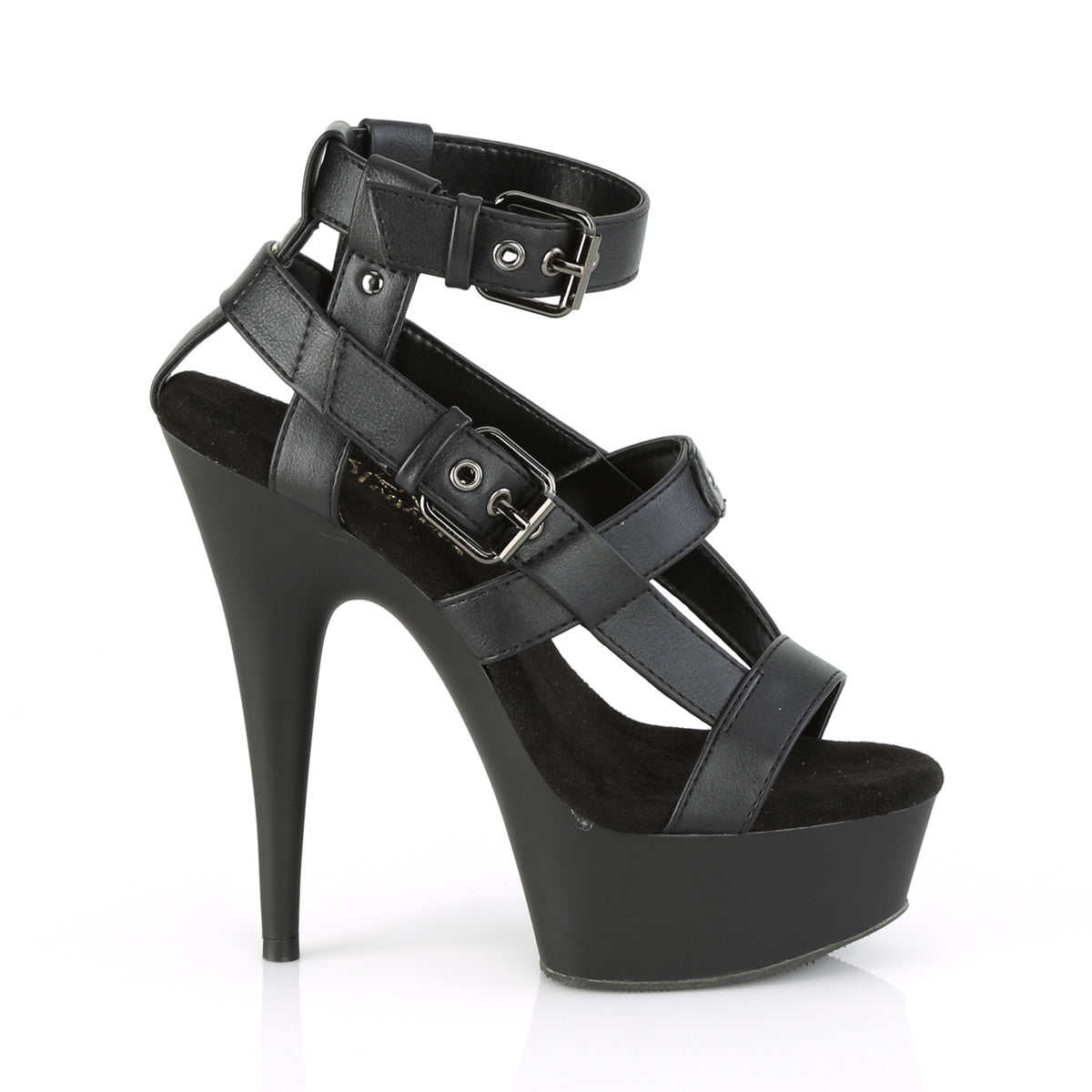 DELIGHT-637 Pleaser Black Faux Leather/Black Matte Platform Shoes (Sexy Shoes)