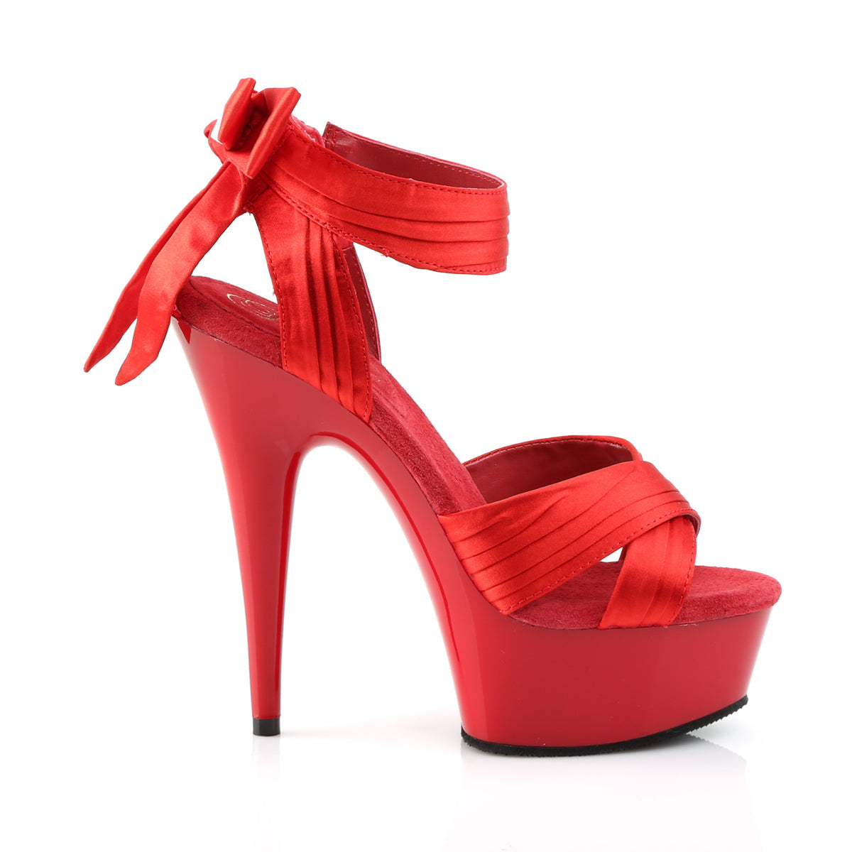 DELIGHT-668 Pleaser Red Satin/Red Platform Shoes (Sexy Shoes)