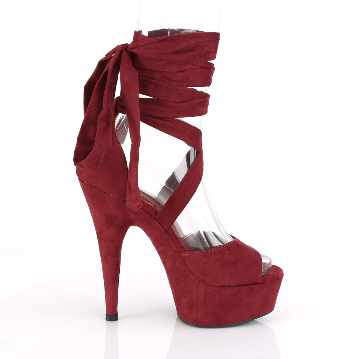 DELIGHT-679 Pleaser Burgundy Faux Suede/Burgundy Faux Suede Platform Shoes (Sexy Shoes)