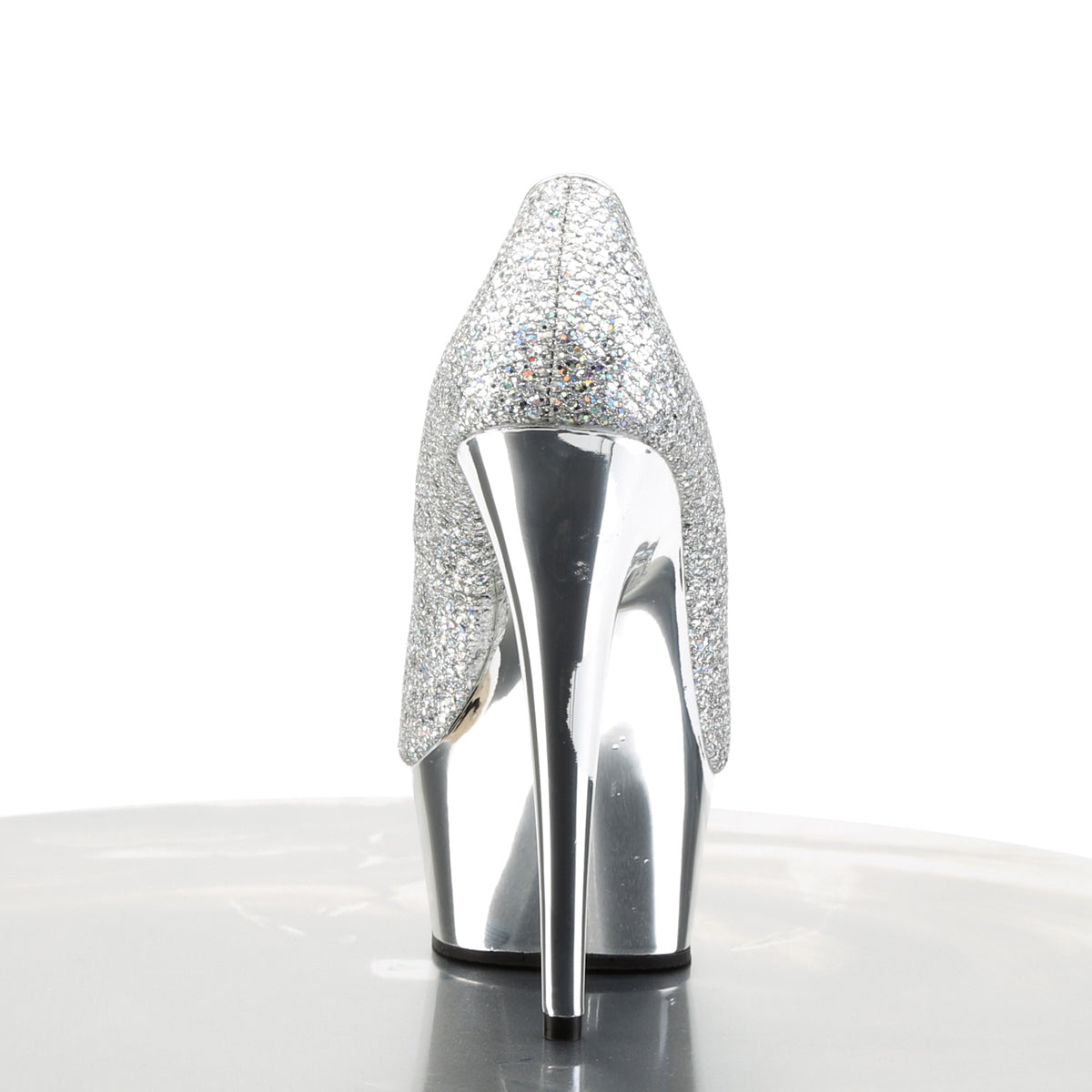 DELIGHT-685G Pleaser Silver Multi Gltr/Silver Chrome Platform Shoes (Sexy Shoes)