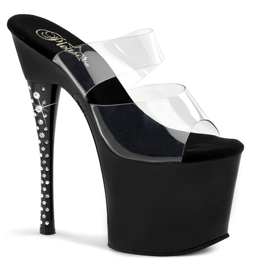 DIAMOND-702 Pleaser Clear/Black Platform Shoes (Sexy Shoes)