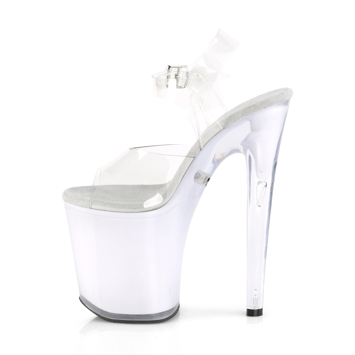 DISCOLITE-808 Pleaser Clear/White Glow Platform Shoes (Sexy Shoes)