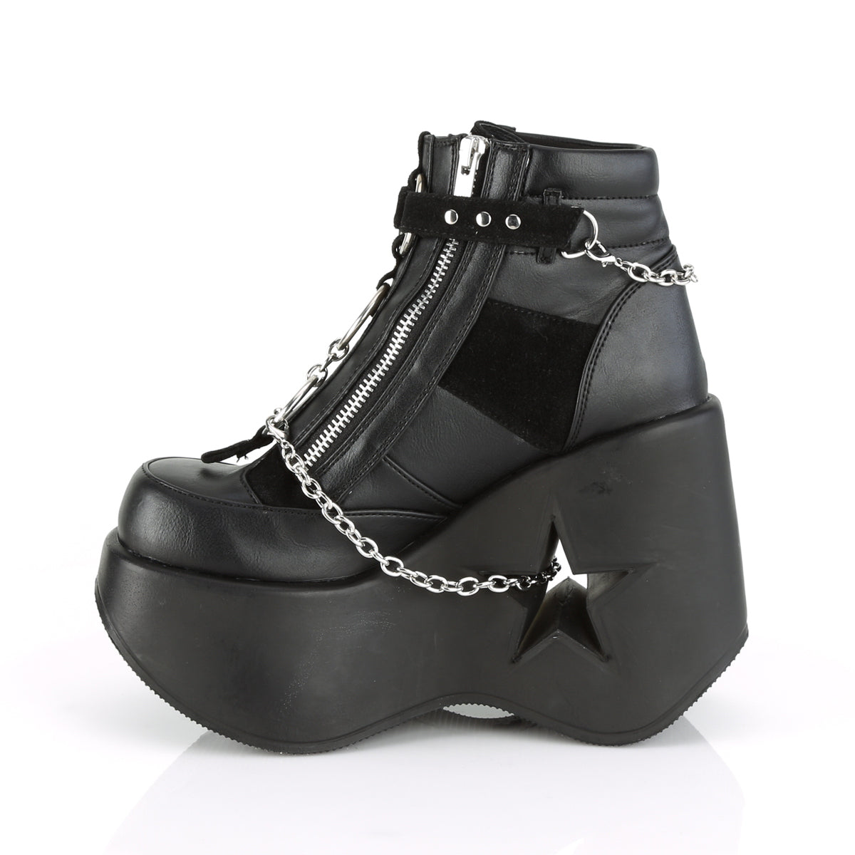 DYNAMITE-101 Demonia Black Vegan Leather-Vegan Suede Women's Ankle Boots (Sexy Shoes)