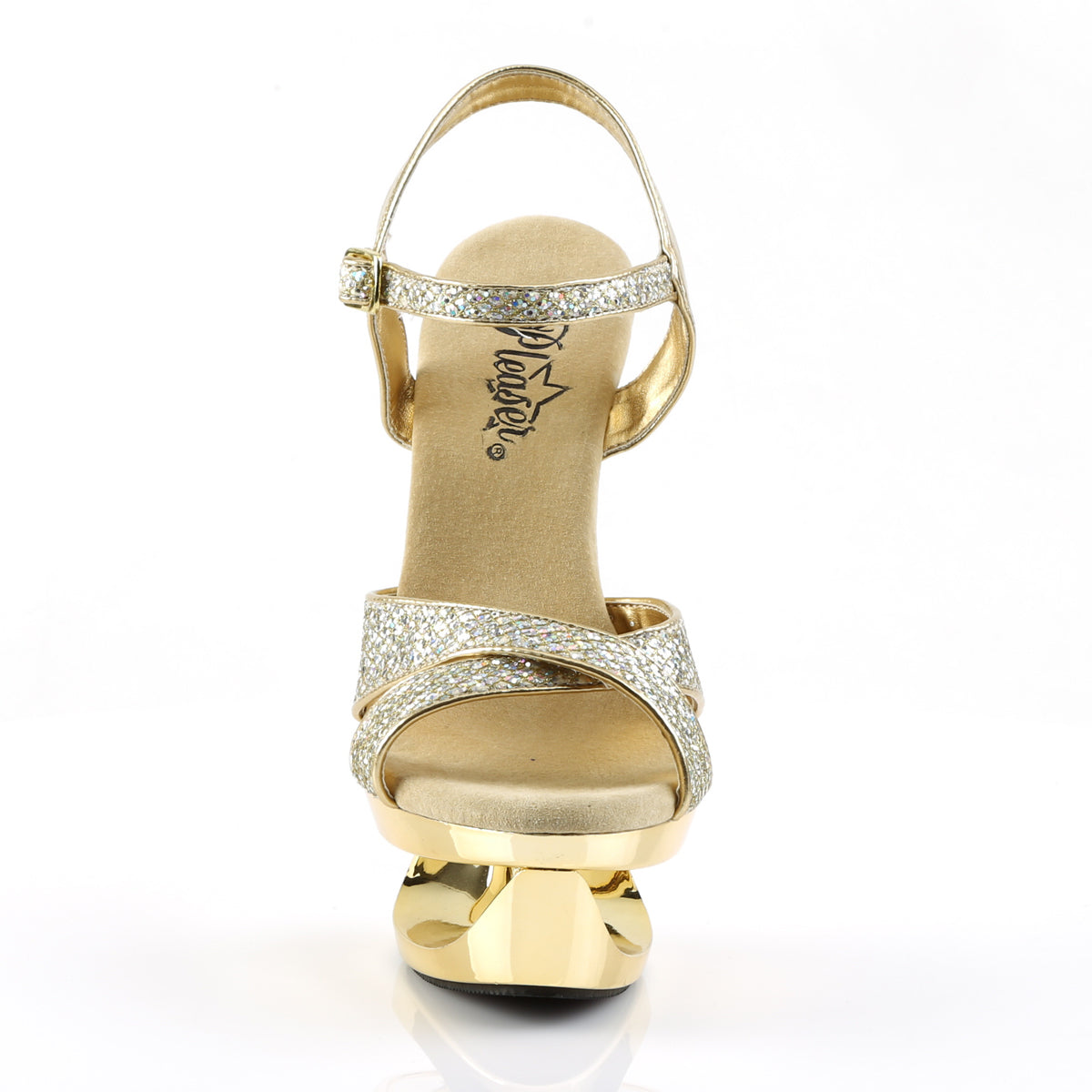 ECLIPSE-619G Pleaser Gold Multi Gltr/Gold Chrome Platform Shoes (Sexy Shoes)