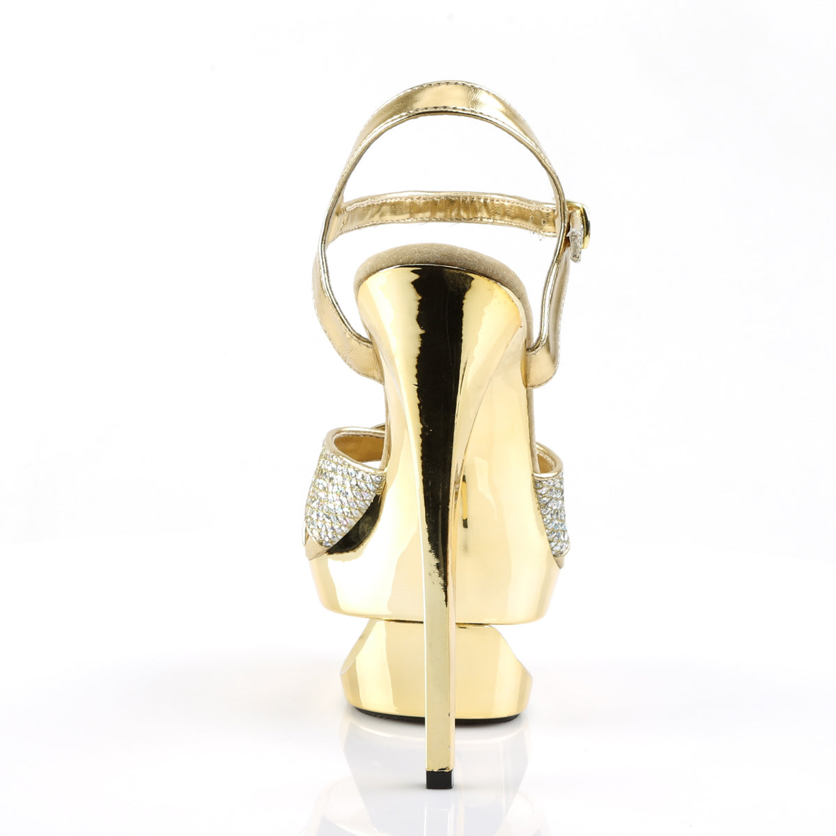 ECLIPSE-619G Pleaser Gold Multi Gltr/Gold Chrome Platform Shoes (Sexy Shoes)