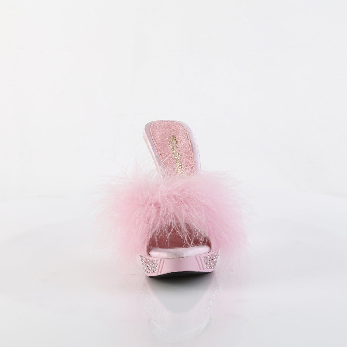 ELEGANT-401F Fabulicious B Pink Marabou-Faux Leather/B Pink Shoes (Sexy Shoes)