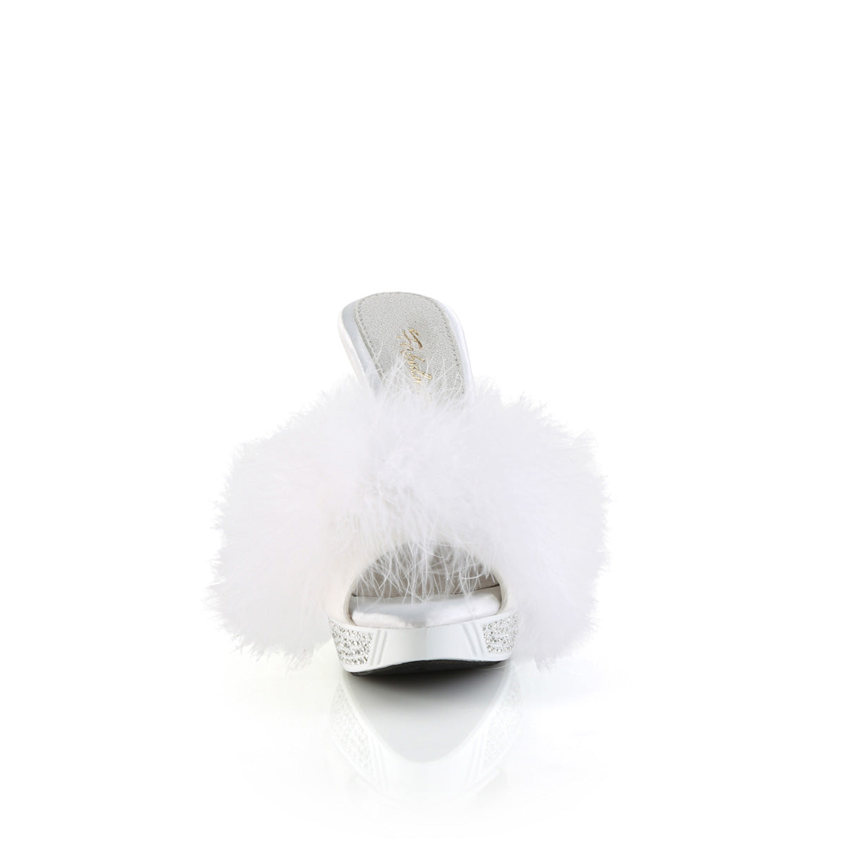 ELEGANT-401F Fabulicious White Marabou-Faux Leather/White Shoes (Sexy Shoes)