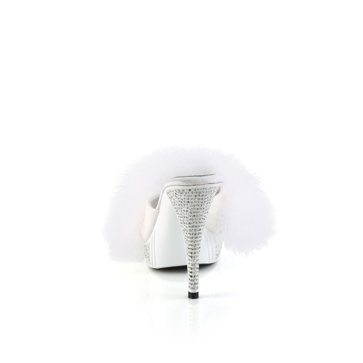 ELEGANT-401F Fabulicious White Marabou-Faux Leather/White Shoes (Sexy Shoes)