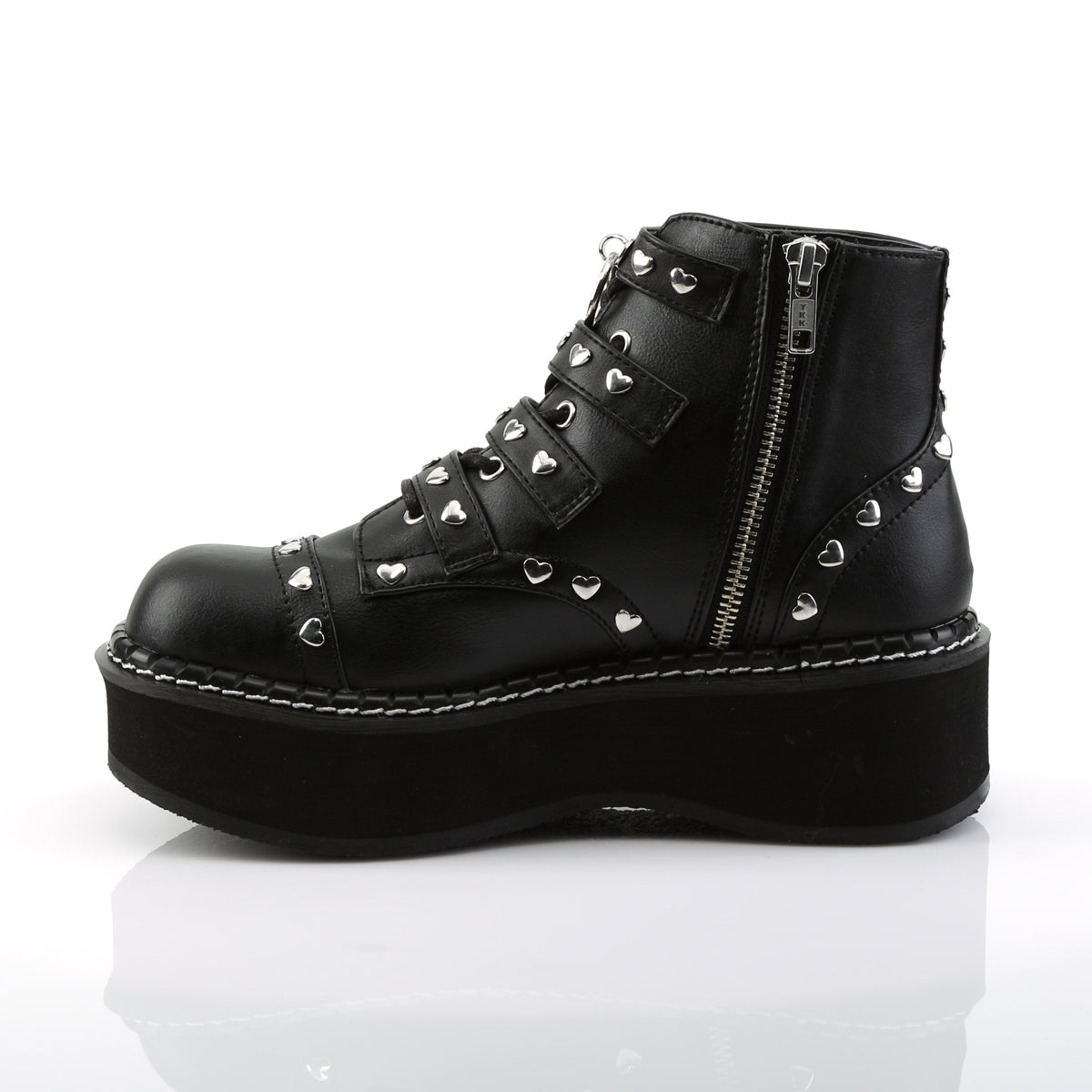 EMILY-315 Demonia Black Vegan Leather Women's Ankle Boots (Sexy Shoes)