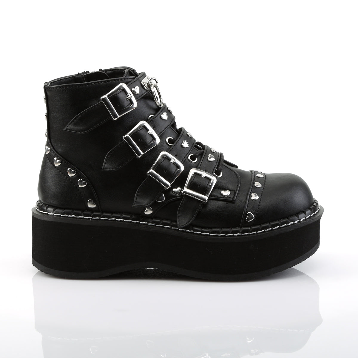 EMILY-315 Demonia Black Vegan Leather Women's Ankle Boots (Sexy Shoes)