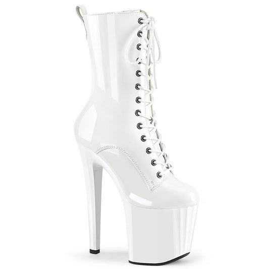 ENCHANT-1040 Strippers Heels Pleaser Platforms (Exotic Dancing) Wht Pat/Wht