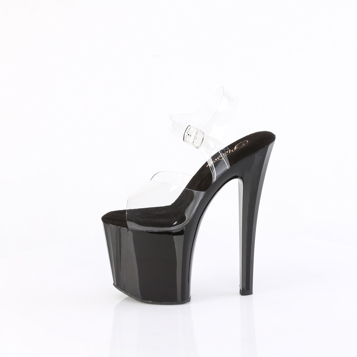 ENCHANT-708 Pleaser Clear/Black Platform Shoes (Sexy Shoes)