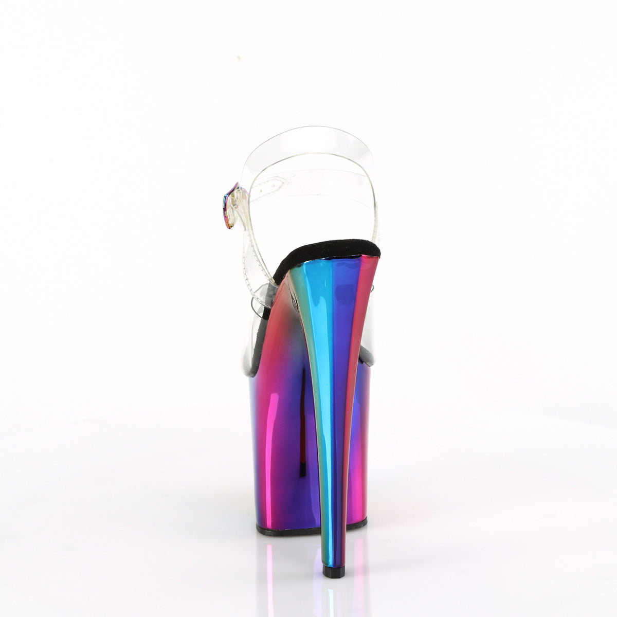 ENCHANT-708RC Pleaser Clear/Rainbow Chrome Platform Shoes (Sexy Shoes)