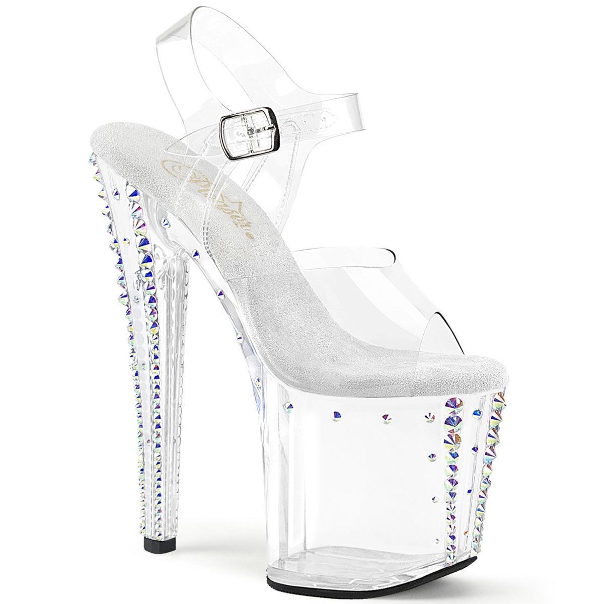 ENCHANT-708RS-02 Pleaser Clear Transparent-AB Rhinestones Platform Shoes (Sexy Shoes)