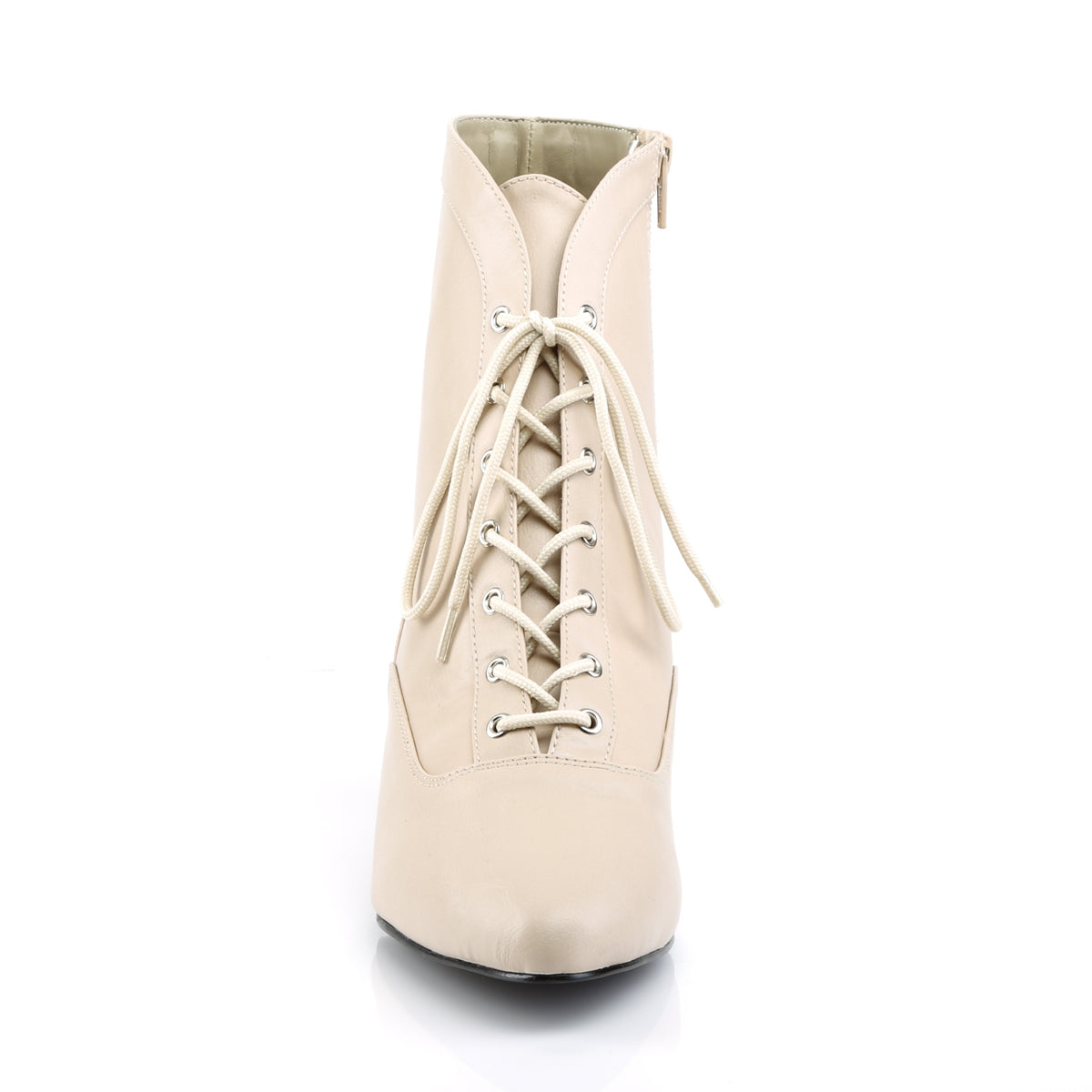 FAB-1005 Large Size Ladies Shoes Single Soles Cream Faux Leather