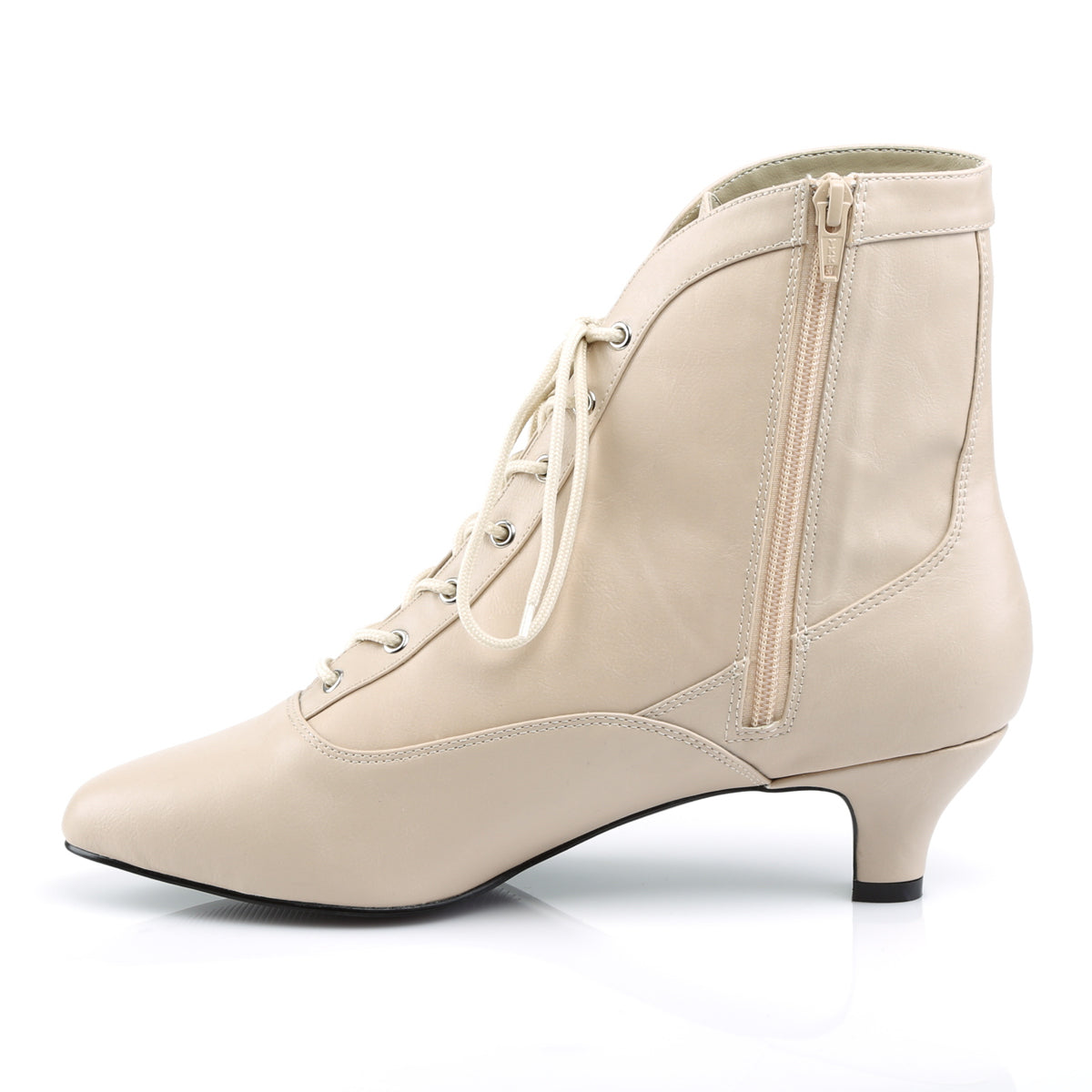 FAB-1005 Large Size Ladies Shoes Single Soles Cream Faux Leather