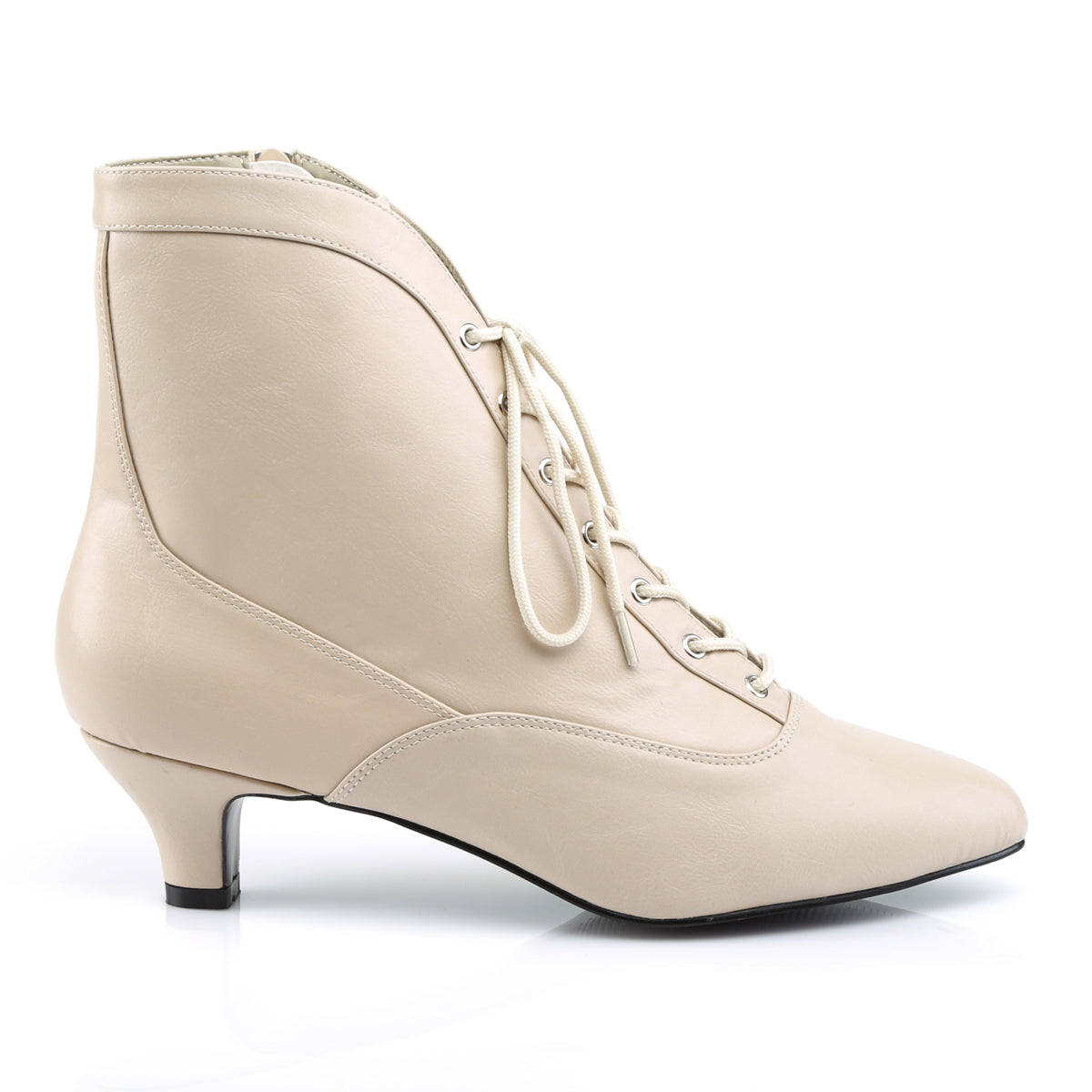 FAB-1005 Large Size Ladies Shoes Single Soles Cream Faux Leather