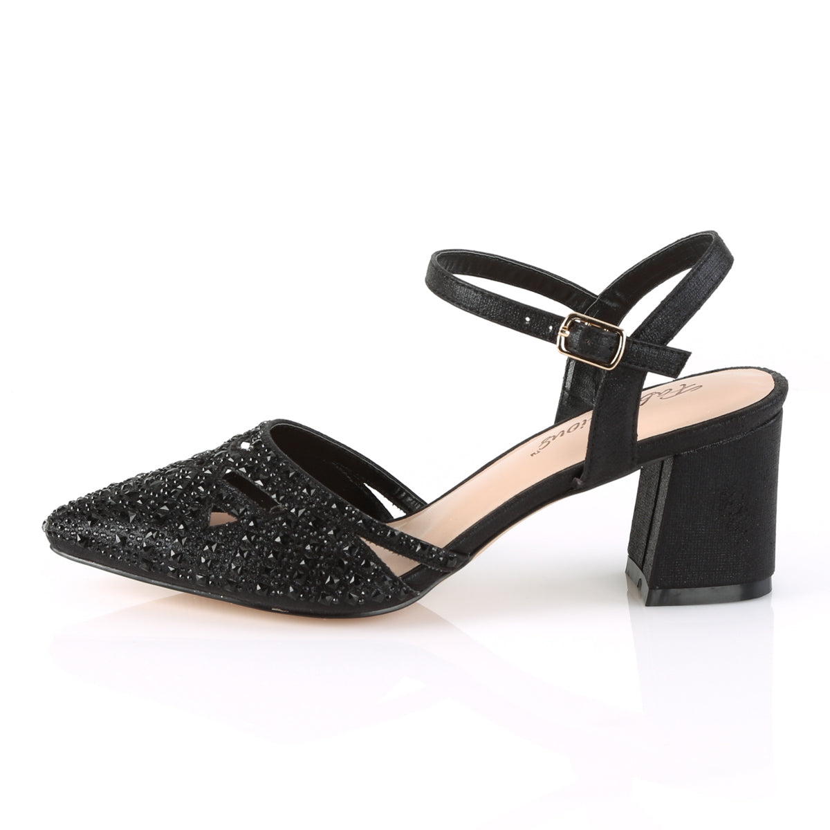 FAYE-06 Fabulicious Black Shimmering Fabric Shoes (Sexy Shoes)