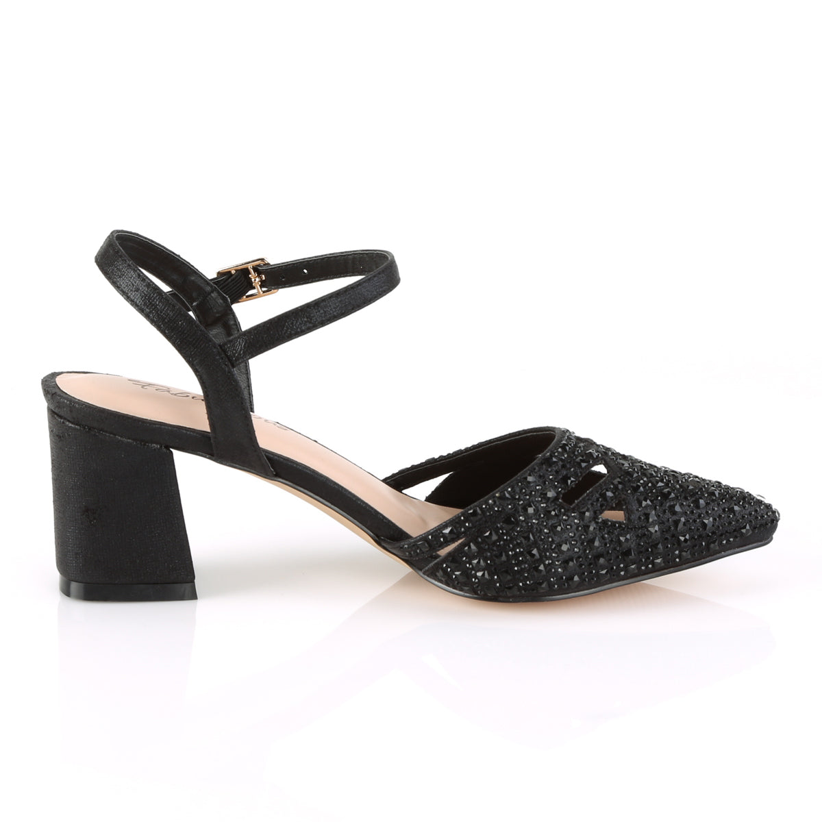 FAYE-06 Fabulicious Black Shimmering Fabric Shoes (Sexy Shoes)