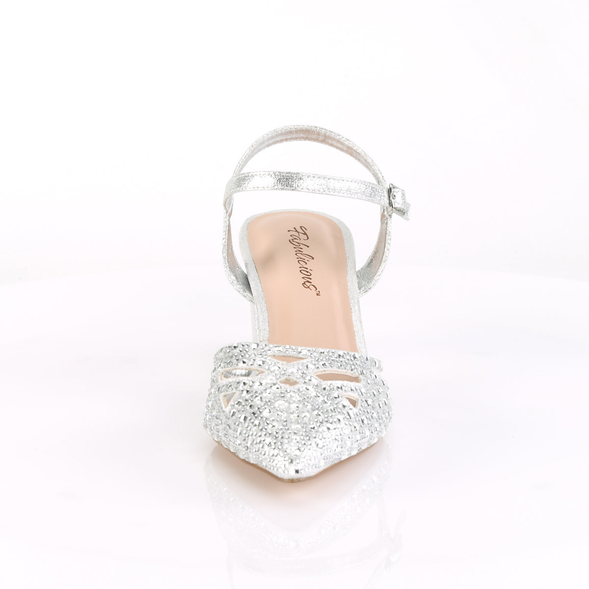 FAYE-06 Fabulicious Silver Shimmering Fabric Shoes (Sexy Shoes)