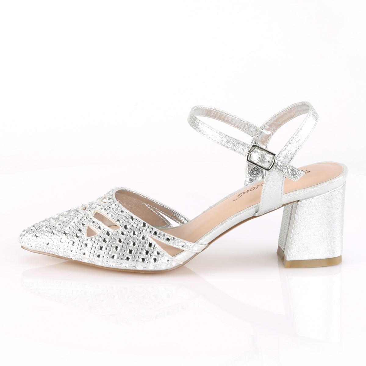 FAYE-06 Fabulicious Silver Shimmering Fabric Shoes (Sexy Shoes)