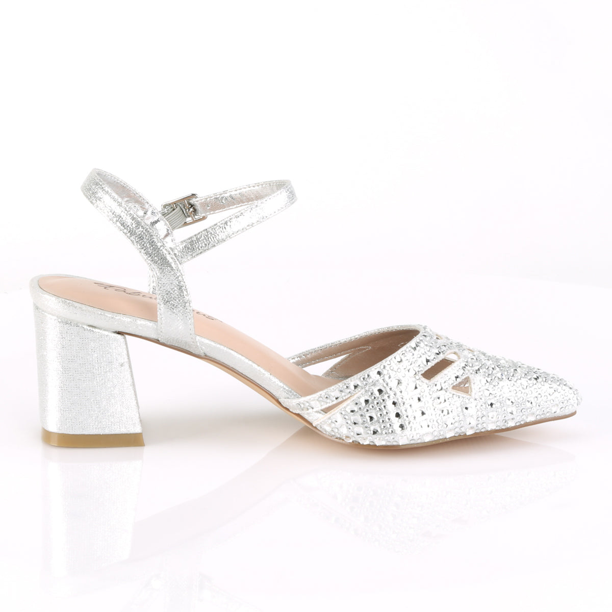 FAYE-06 Fabulicious Silver Shimmering Fabric Shoes (Sexy Shoes)