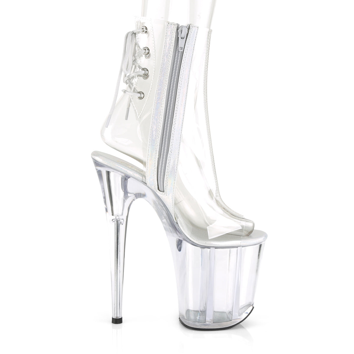 FLAMINGO-1018C Pleaser Clear Transparent Platform Shoes (Sexy Ankle Boots)