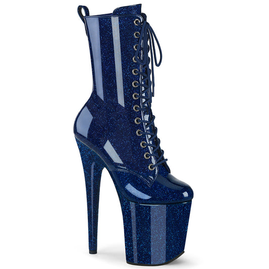 FLAMINGO-1040GP Pleaser Navy Blue Glitter Patent Platform Shoes (Sexy Shoes)