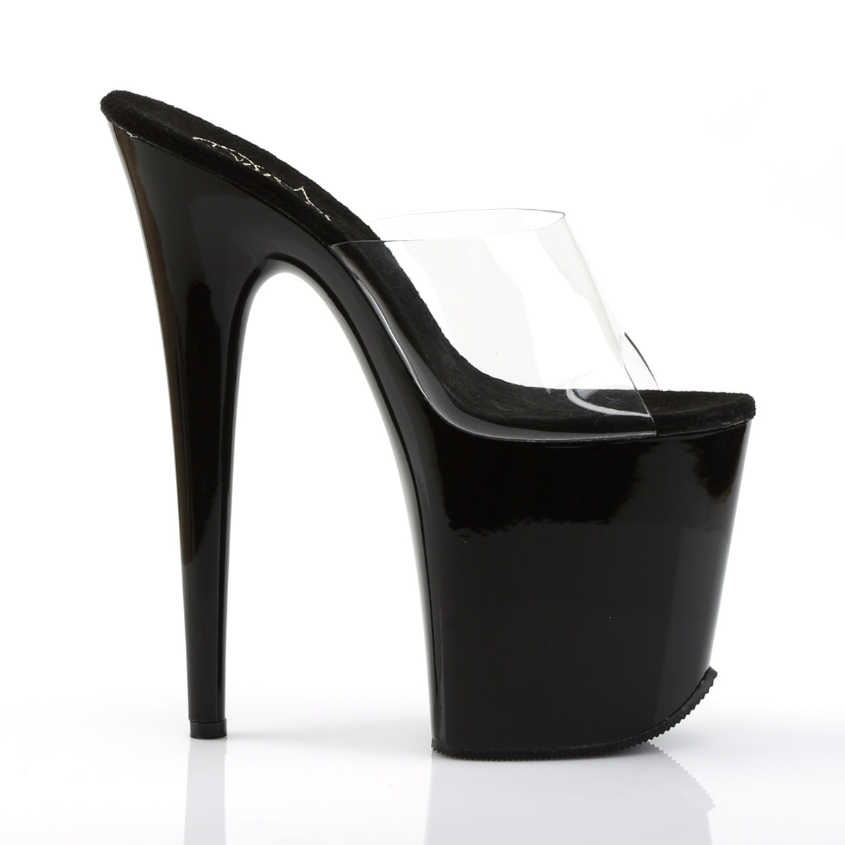 FLAMINGO-801 Pleaser Clear/Black Platform Shoes (Sexy Shoes)