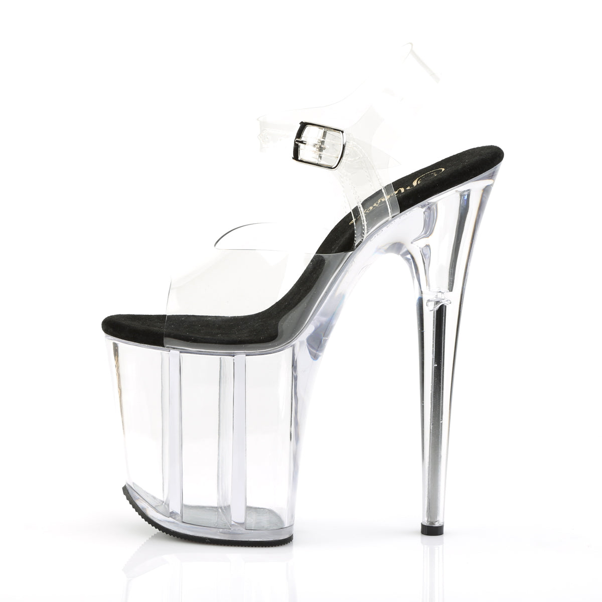 FLAMINGO-808 Pleaser Clear-Black/Clear Platform Shoes (Sexy Shoes)