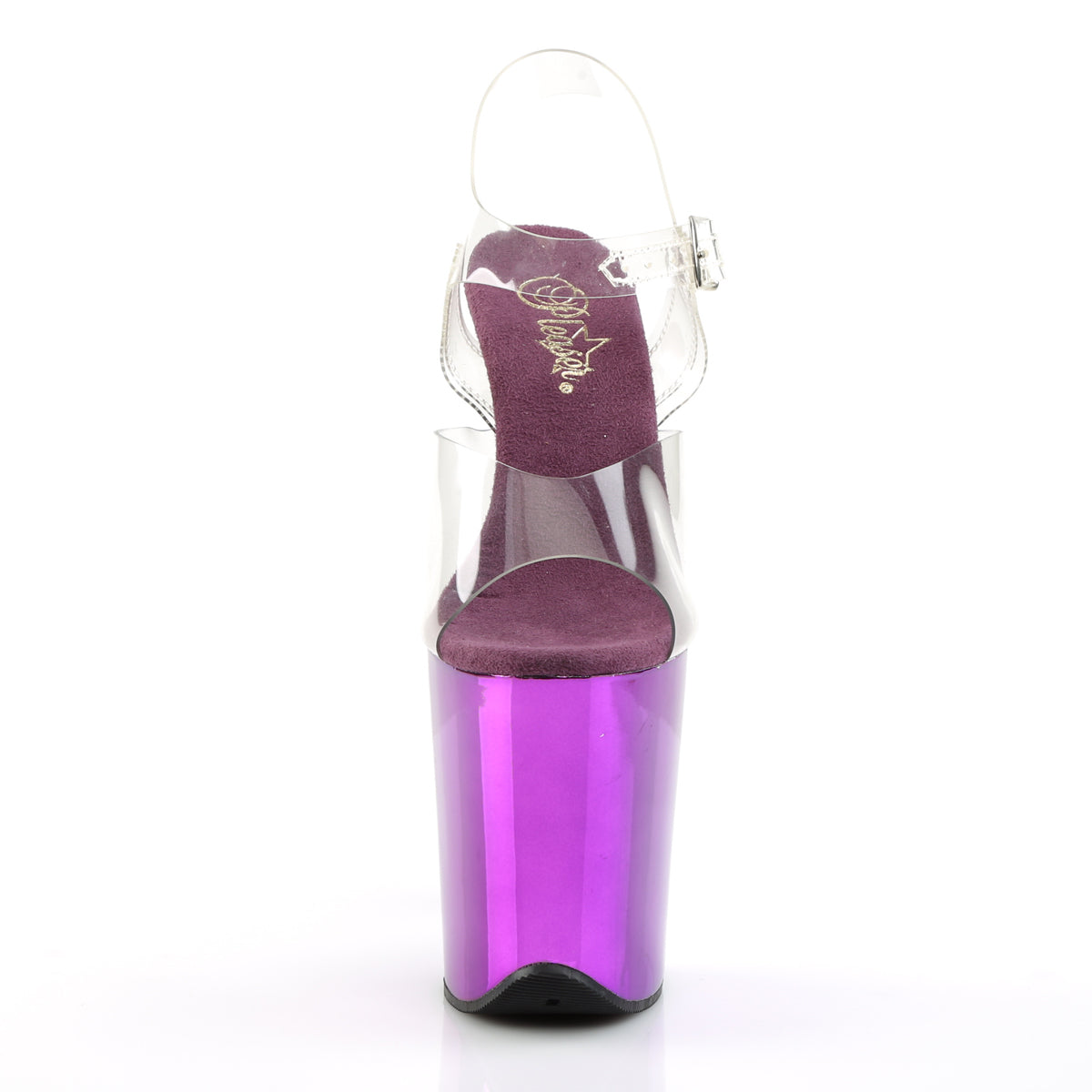 FLAMINGO-808 Pleaser Clear/Purple Chrome Platform Shoes (Sexy Shoes)